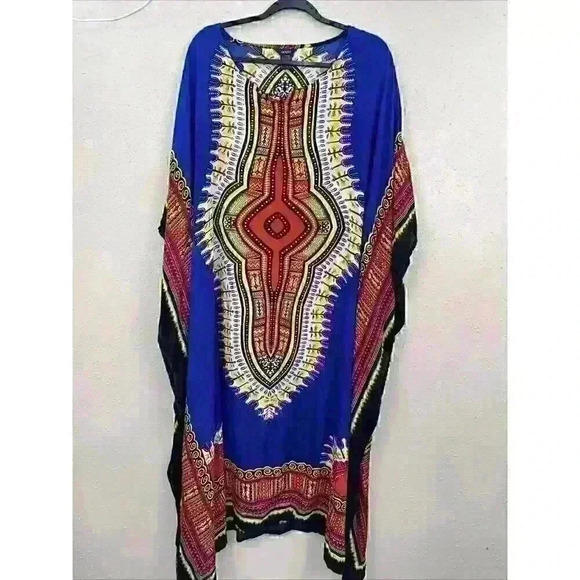 Jackpot Unisex Cotton Dashiki Hippie Boho Tribal Dolman Colorful Loose OS AC1 - Picture 1 of 6